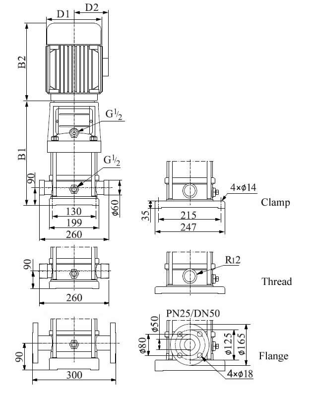 PHT12 high temperature pump size